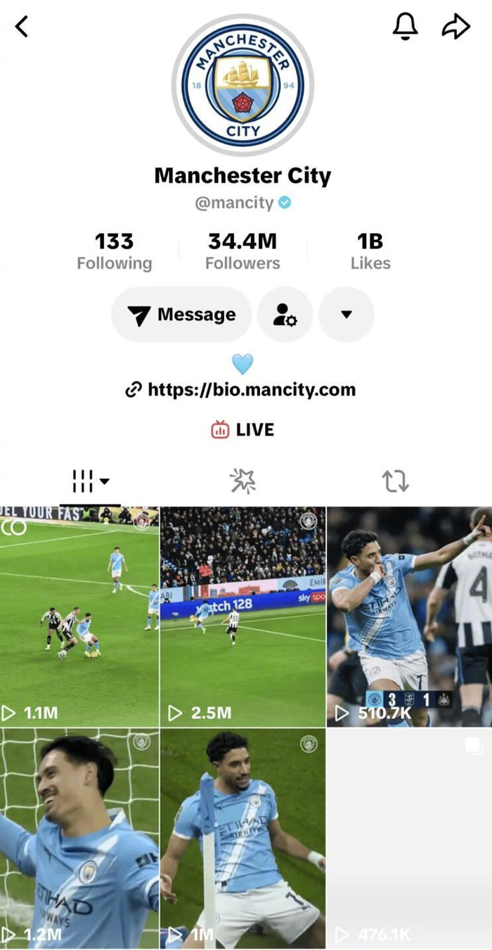 狗子28官网-曼城TikTok点赞破10亿创俱乐部纪录|官方|账号_新浪体育_新浪新闻